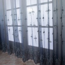 레트로커튼 빈티지커튼 디자인 봉집 커튼 거실 용 레트로 침실 유럽 그라디언트 자수 공장 드림 튤레 프렌치 창