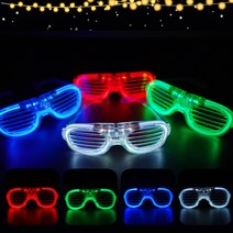 도매파티 야광 LED 파티 용품, 1개, 19-1.LED 셔터쉐이드 안경 빨강색 레드_GCU71