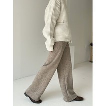 여성 가을 겨울 울 소프트 속기모 와이드 니트 롱 밴딩 팬츠 RPN174