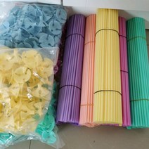 이쁜 풍선 컵스틱10P세트 막대 손잡이 고정 골드 실버 마카롱 어린이 선물 증정 셀프 DIY 삐에로 키다리아, 그린