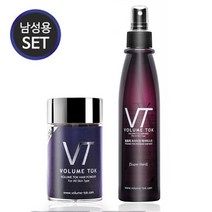 볼륨톡 천연 흑채 남성용 탈모커버 스프레이 세트 (남성 본품+미스트), 연갈색+헤어미스트, 1세트