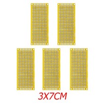 스크린톤 글라스펜 전자 스케치북 led 5개/몫 Diy 전자 PCB 보드 2x8 3x7 4x6 5x7cm 양면 프로토보드 범용, 02 yellow-3X7CM-5PCS