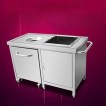 퇴식구 업소용 음식물 수거대 잔반처리대 짬처리, 단일 배럴 단일구멍 모델 1.0x70x80