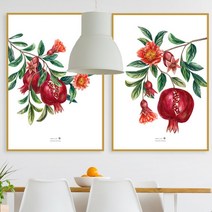인테리어 석류 과일 그림 사진 캔버스 액자, A3, 블랙 / 인화지출력(아크릴포함), 01번 행복의석류(액자포함)