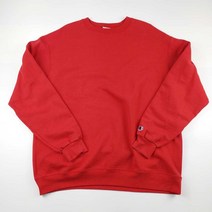 챔피온 맨투맨티셔츠 기모 무지티 오버핏 XL 남자 RED