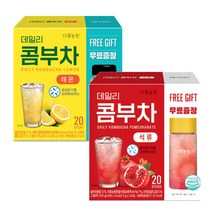 다농원 데일리 콤부차 4종 레몬/세븐베리/피치/석류 발효 탄산음료, 레몬20T+석류20T