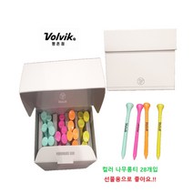 볼빅골프웨어 컬러 티 SET(28개입) LACLD91, 화이트