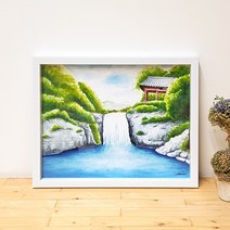 나봄갤러리 폭포그림 lll 돈들어오는그림 폭포사진 재물운, 2.심플 화이트 액자