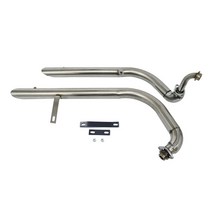 국소배기장치야마하 비라고 V 스타 바이크 오토바이 슬래시 컷 배기 파이프 머플러 시스템 소음기 크롬 블, 02 chrome