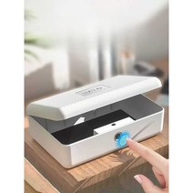 지문인식금고 책금고 초소형금고 휴대용 여행용 여권, 핑크  USB 충전 케이블