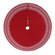 92/122cm 소박한 크리스마스 트리 스커트 장식 장식 라운드 카펫 바닥 매트 Xmas 새해 장식, 아크릴, 빨간색