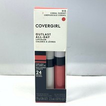 Covergirl Outlast 올데이 립 컬러 위드 탑코트 (.06oz .07oz.), 512 코랄 선셋