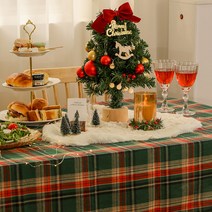 [사락테이블식탁보] 크리스마스테이블보 체크테이블보 4인식탁보 140x180, 단품, 단품