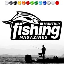 낚시로고스티커 FS018 FISHING MAGAZINE 피싱매거진 조구사마크 태클박스 자동차꾸미기, 1개, 노랑XS