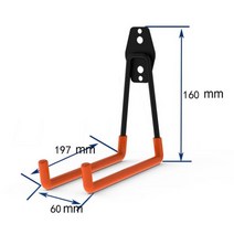 헤비 듀티 금속 후크 차고 정리 벽걸이 자전거 걸이 미끄럼 방지 사다리 정원 도구, CHINA, Large hook