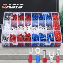 터미널단자 24종 1000PCS 세트 PG 압착단자 O형 Y형 링단자 전선 연결 배선 압착 포크 핀 페놀 동관 절연, 1000PCS 24종 터미널세트