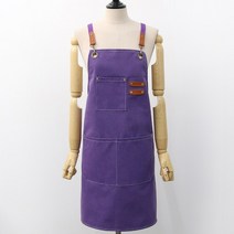 수맘 수엠W 카페 공방 캔버스 방수 앞치마, 퍼플