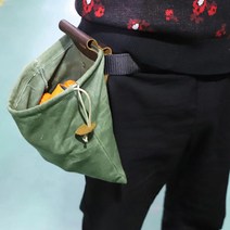 도매팜 허리에 걸어 사용하는 과수원 수확가방 농사가방 과일 견과류 보관함, 베이지, 1개