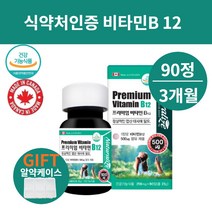 비타민B12 B군 비군 말초신경 어지러움 혓바늘 영양제 고농축 고함량 고용량 메틸코발라민 권장량 효능 효과 임산부 임신준비 정상적인 엽산대사에필요 세포대사 채식주의자 약X, 프리미엄비타민B12 90정