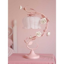 꽃문양 꽃무늬 조명 레트로 핑크 화이트 화사한 소품, 흰 잇꽃 조절 스위치