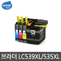 브라더 LC539X LC535XL DCP-J100 DPC-J105 MFC-J200 비정품잉크, 1개, 검정
