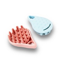 실리콘 두피 클렌징 핸디브러쉬 샴푸 두피마사지 머리 헤어 스케일링 핑크, 블루