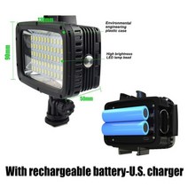 Hasselblad 핫셀블라드 1800LM 60 LED 방수 손전등 채우기 빛 카메라 스마트 폰 다이빙 수 중 40m 사진 조명 액세서리, package 2, 1개