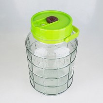 원터치 유리 효소병 과실주병 담금주병 밀폐 유리병, 4L, 1개