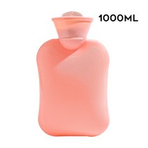 수족냉증 온찜질기 전기 찜질팩 복부 온열기500/1000ML 두꺼운 뜨거운 물병 휴대용 고무 겨울 따뜻한 물 주, 02 Pink 1000ML