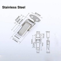 10pcs 미니 스프링로드 버클 래치 스테인레스 스틸 토글 걸쇠 잠금 래치 캐치 하스프 클램프 수하물 나무 케이스 도구 상자