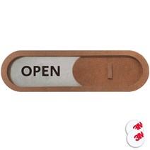 긱베어 재실표시 도어 사인 방해금지 + 양면 스티커 2개, OPEN, 2.브라운