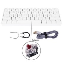 GK61 SK61 61 키 기계식 키보드 USB 유선 LED 백라이트 축 게임 게이트론 광학 스위치 데스크탑용, one option, SK61 Gateron Red