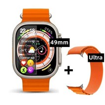 혈당측정 스마트워치 손목시계 남녀공용 GPS 울트라 9 블루투스 NFC 나침반 경로 Ip68 U9 49mm, 8.Orange - With Original Box