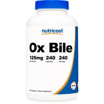 뉴트리코스트 소 담즙 캡슐 240 캡슐 1병 1서빙 125mg 240회분 Ox Bile Capsules [125 MG] [240 CAPS], 240정