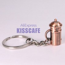 에스프레소 액세서리 커피 키 체인 미니 커피 우유 컵 탬퍼 그라인더 키 체인 카페 선물 애호가 바리스타 열쇠 고리 선물, French Pot 2.7x1.7