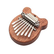 8 키 미니 칼림바 엄지 피아노 나무아크릴 소형 웨어러블 악기 펜던트 mbira 선물 성인용 손가락 피아노, 갈색 곰