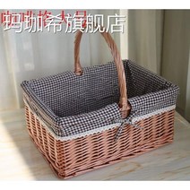 공원바구니 나들이 정원 데이트 가을 간식 차박 과일 대나무 바구니 바스켓, 블랙 A타입