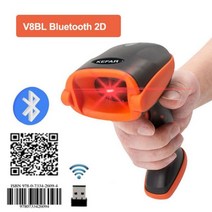 바코드스캐너 바코드리더기 HOLYHAH 휴대용 무선 바코드 스캐너 블루투스 1D 2D QR 리더 PDF417 IOS 안드로, 04 V8BL