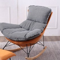 남쪽나무 북유럽 고급 흔들의자 안락 흔들쇼파 1인용 락킹체어 스윙체어 베란다, 베이직(작음), 11블랙+오렌지 컬러