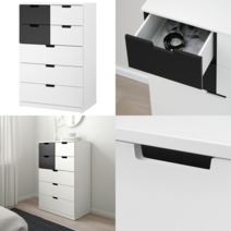 이케아 서랍장 NORDLI 노르들리 7칸서랍장 화이트/앤트러싸이트 80x122 cm