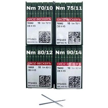 Groz-Beckert GROZ-BECKERT DBXK5 바늘 FFGBall 포인트 80개 각 사이즈 20개(7010) (7511) (8012) (9014) 자수 재봉틀 바늘
