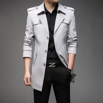 남자트렌치코트 봄 남성 트렌치 영국 스타일 롱 코트 캐주얼 겉옷 자켓 바람막이 브랜드 옷