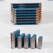 열교환기 물리적 냉각용 구리 튜브 열 교환기 콘덴서 코일 냉장고 알루미늄 핀 열 교환기 쉘 없음 소형, 2.2X5X150 Condenser