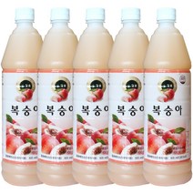 청솔 복숭아 음료베이스 835ml / 과일원액, 5개