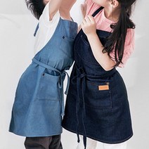 스타일해시 키즈 어린이 유아 초등학생 미술 요리용 남아 여아 공용 데님 에이프런 앞치마