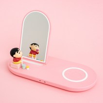 짱구 고속 멀티 휴대폰 무선충전기 아이폰 갤럭시 에어팟 버즈, 핑크