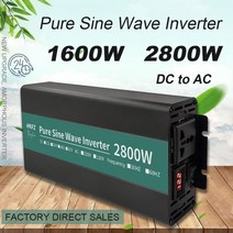 휴대용 차량 주파수 변환기 순수 사인파 인버터 2800W 12V 24V 48V 60V DC-AC 220V 1600W 전압 변환기, 1600W _24V | 220-240V 60Hz | e