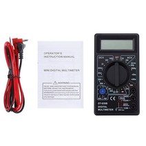 멀티미터 프로브가있는 전압계 전류계 옴 테스터 용 LCD 디지털 acdc 7501000, 검은 색
