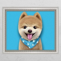[바보사랑] 포메라니안일러스트_창문그림액자[꾸밈], 타입선택:D타입엘레강스실버