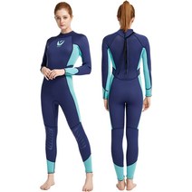 프리다이빙슈트 웻슈트 웻수트 Vofiw 남성용 여성용 잠수복 3mm 백 지퍼 냉수 전신 다이빙 수트 스노클링, 03 여성용 네이비_02 Small